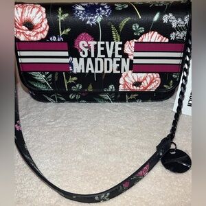 Steve Madden Floral Crossbody Bag – Black NWT